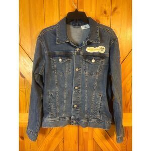 Disney Men’s Mickey Mouse Button Up Trucker Denim Jean Jacket Size Small (5974)